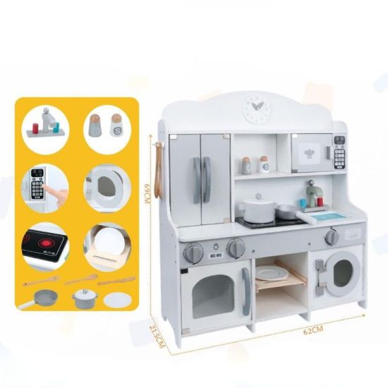 صورة مطبخ لعب خشبي أنيق للأطفال